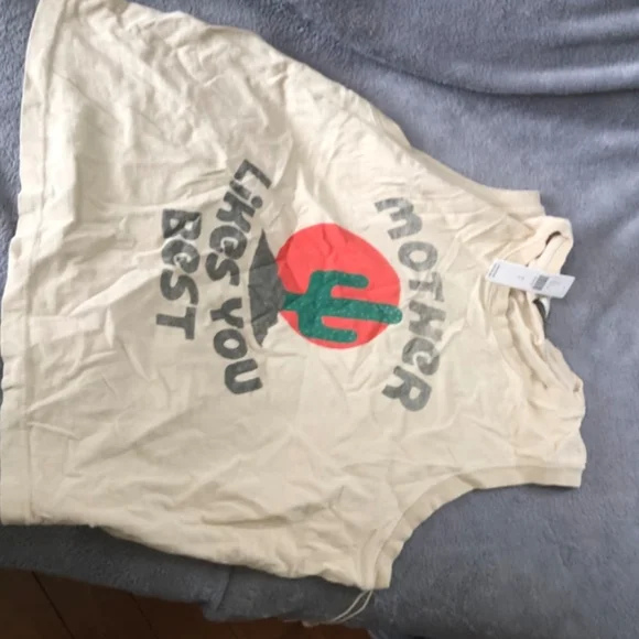 New women's L Anthropologie x Mother The strong and silent type graphic tank top - Picture 2 of 2